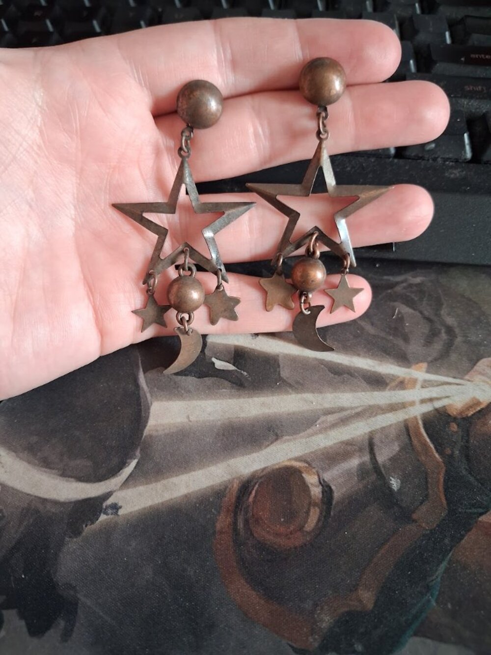 Celestial inspired dangle earrings